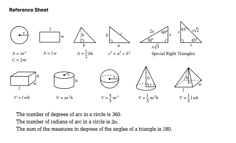 SAT Reference Sheet